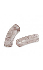 Acrylic Tube bead 34x11mm crackled Grey-beige